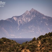 Halbinsel Sithonia - Blick auf den mächtigen Berg Athos